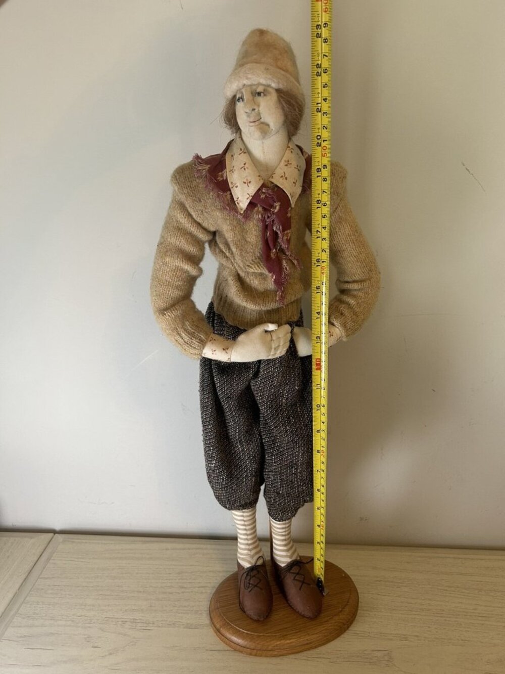 Akira Blount Doll Handmade Needle Sculpted Signed Vintage 24” With Stand - Picture 5 of 16